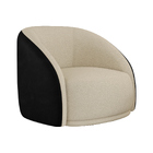 Poltrona Giratória 87cm Heidi Courino Preto | Boucle Suave Of